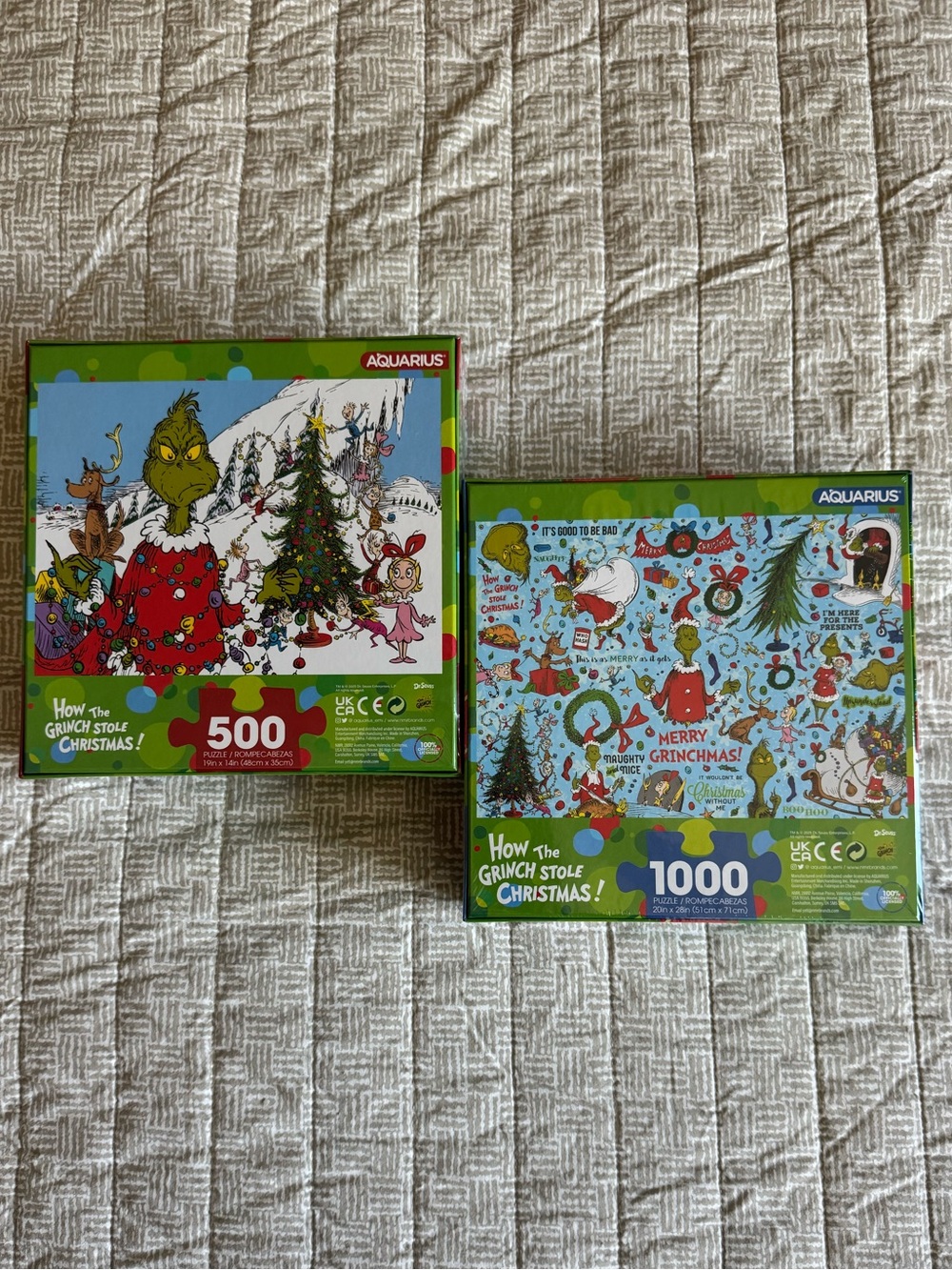 Aquarius "How the Grinch Stole Christmas" Puzzle Set - NWT